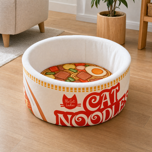 Ramen Noodle Dog & Cat Bed + Removable Washable Cushion