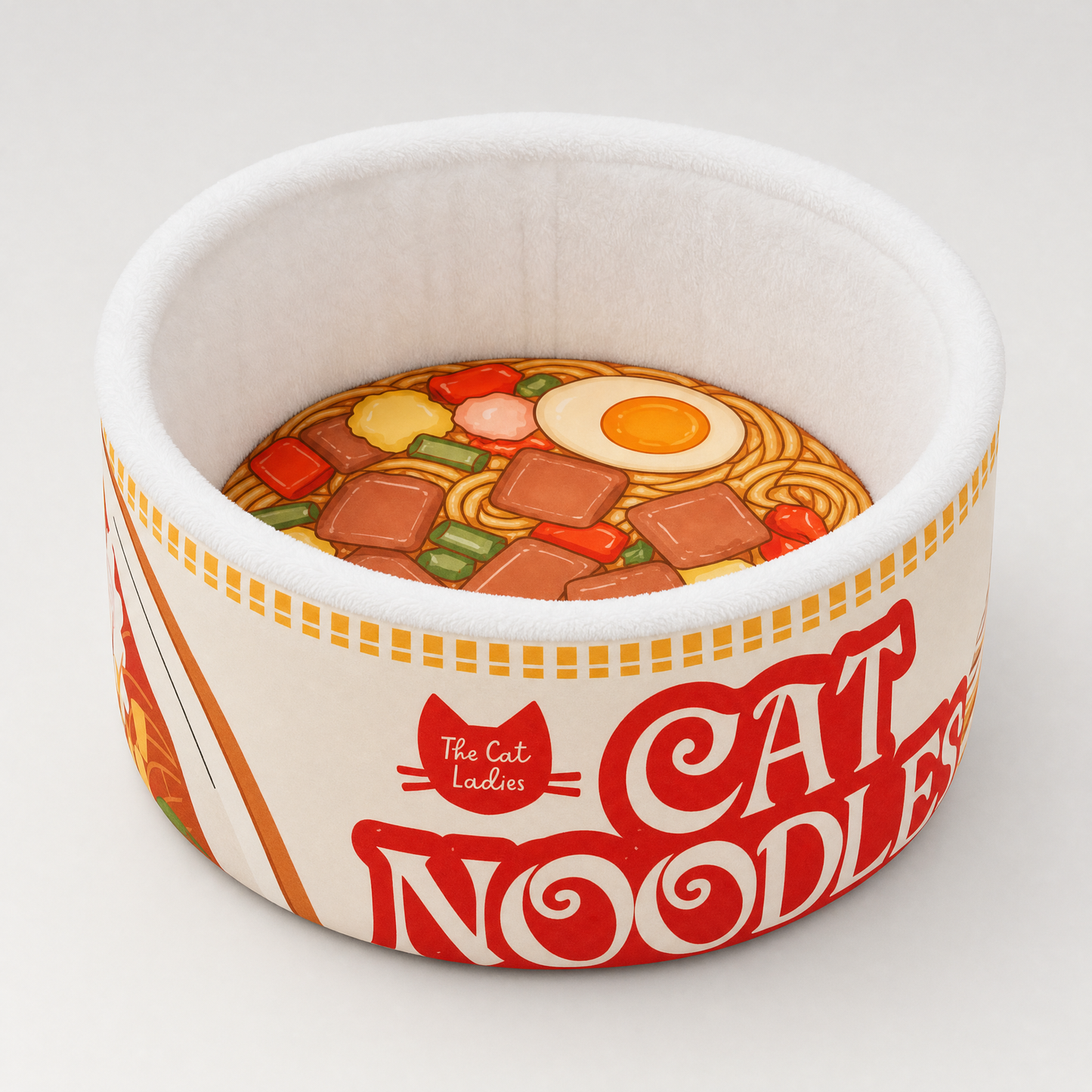 Ramen Noodle Dog & Cat Bed + Removable Washable Cushion