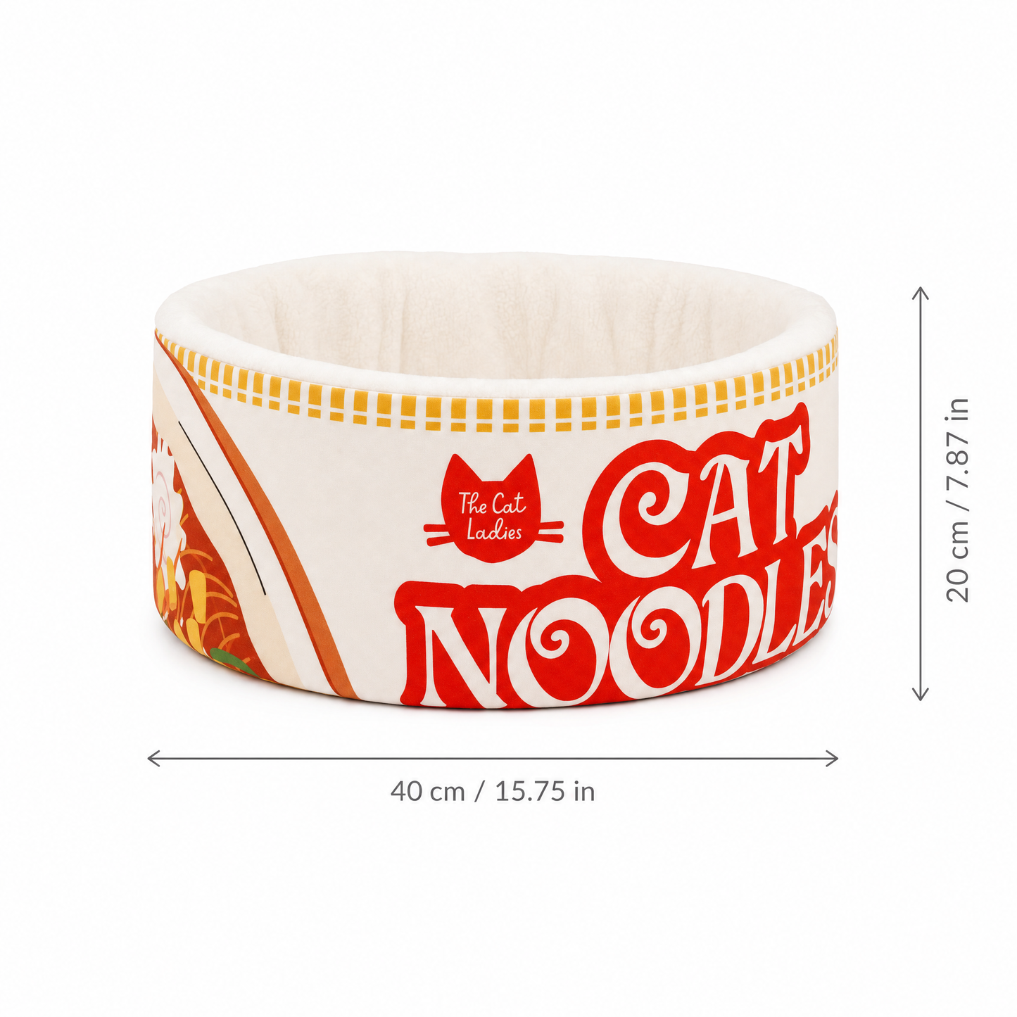 Ramen Noodle Dog & Cat Bed + Removable Washable Cushion